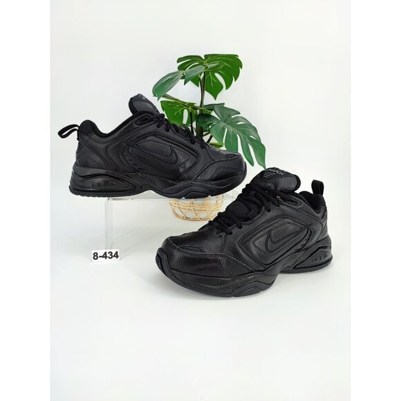 Nike Men's Air Monarch IV Black Leather Training Sneakers Size 8.5 US - Picture 1 of 8